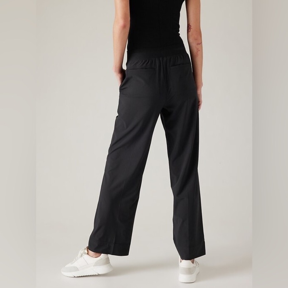Athleta Brooklyn Heights High Rise Wide leg Trouser Pants plus size 16 black - Picture 5 of 13
